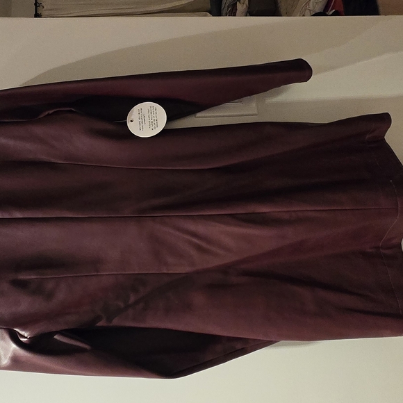 Staud NWT Plum Faux Leather Palettes Mini Dress Size 6 - Picture 9 of 12